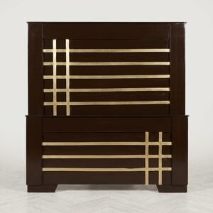 Modern dark brown wooden bed